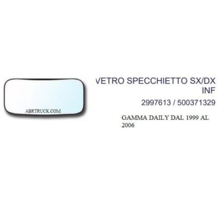 VETRO SPECCHIO RETROVISORE PICCOLO IVECO DAILY 2000 - 2006