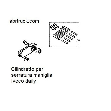 Kit cilindretto chiave serratura per maniglia serratura iveco daily 4x4