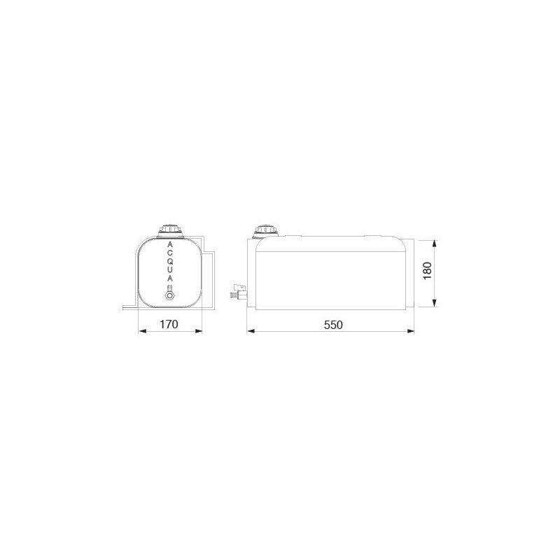 Tanica acciaio inox fiore lt. 17 per DAF 2011 attacco staffa laterale